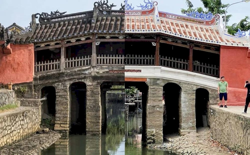 The old Japanese Bridge (left)